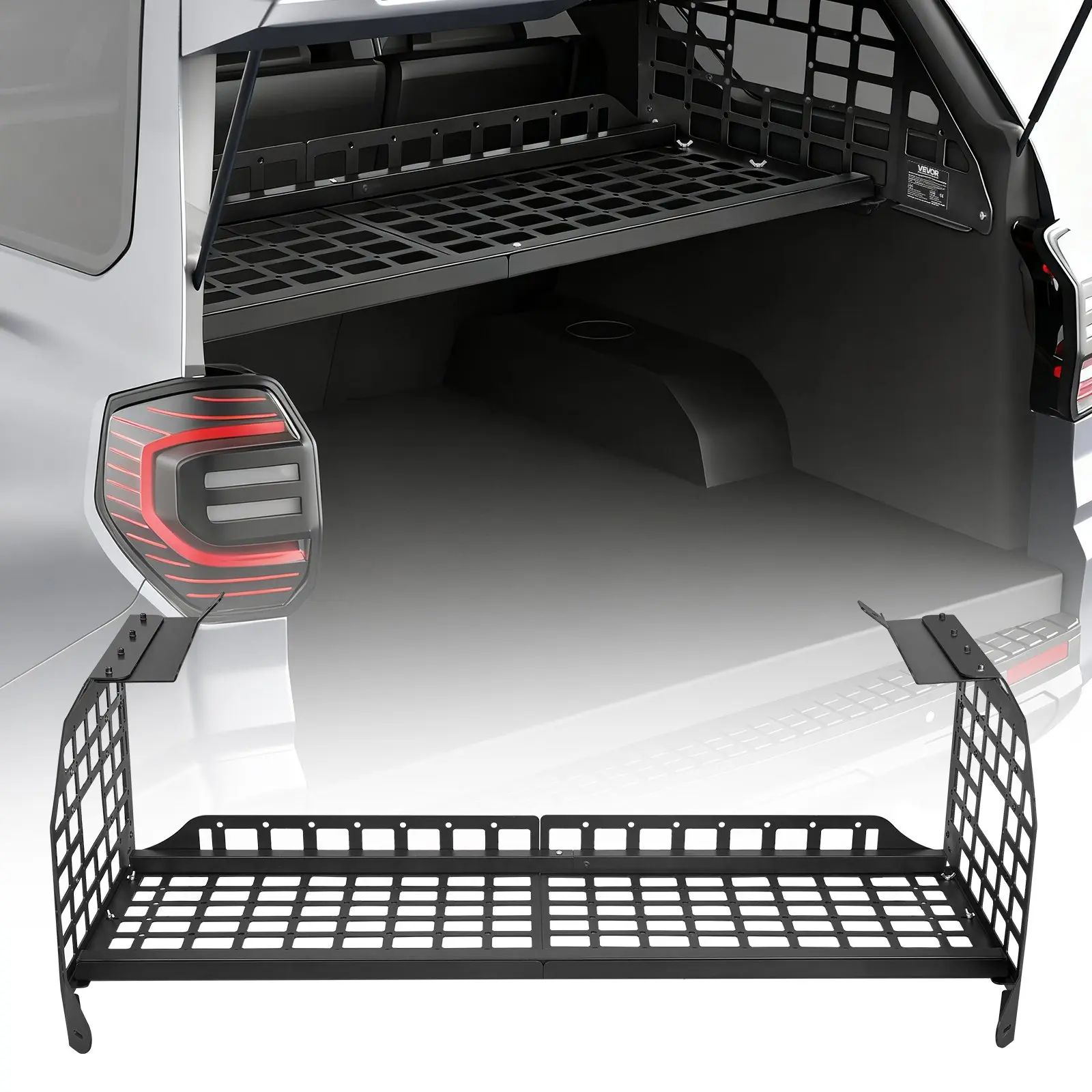 【Summerfinds】VEVOR Rear Trunk Cargo Rack Tray, 220 lbs Capacity Aluminum Alloy Organizer for 2010-2024 Toyota 4Runner, Adjustable Height Shelf Stand for Camping, Unique Camping Gear Interior Storage