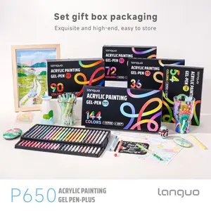 Languo Acrylic Paint Brush Set, 1.0mm Precision, High Capacity Ink, Ideal for Art, Glass, Ceramic, Wood, Paper, Perfect Gift, Art Supplies