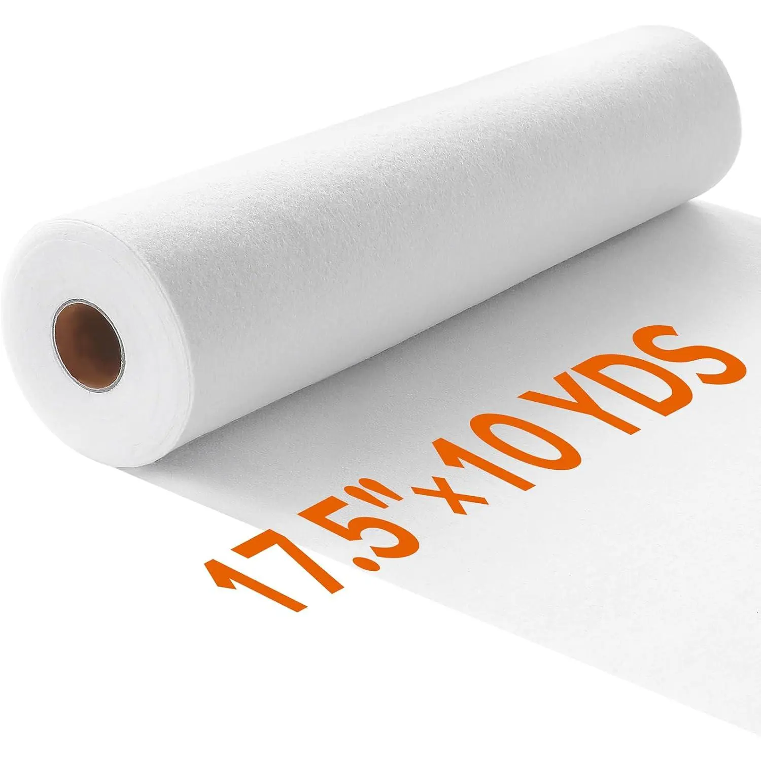 17.5in × 10yd Iron  Fusible Fleece Interfacing, Light Weight White Single-Sided Fabric Batting for DIY Craft Supplies, Quilting, Sewing