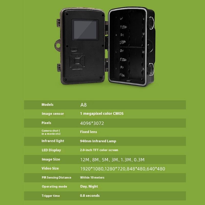 Waterproof Night Vision Outdoor Camera, Motion Sensor Wild Animal Trail Surveillance Detector Camera, Outdoor Camera for Home, Office, Outdoor