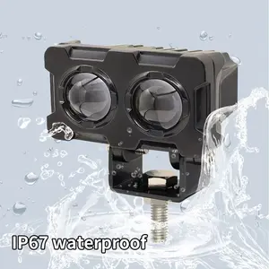 usb type-c interface Motorcycle LED Spotlight Dual Color Fog Lamps for Car Trucks Mini Lens Headlight Driving Light motorcycle accessoriesO