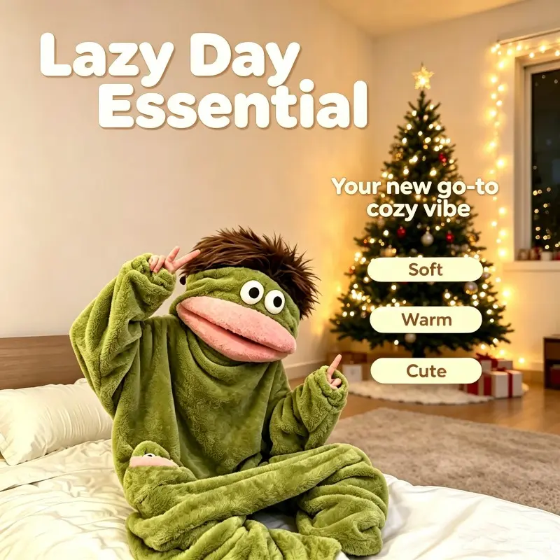 Funny Wearable Blanket Onesie, Soft Fluffy Plush Warm Pajamas, Ideal for Home Party Holiday Gift, Cozy and Comfortable, Cute, Pj Onesie