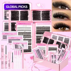SexySheep 10 Styles Lash Clusters Kit, Mixed-Length Individual Eyelash Extensions Set, Self-Grafting False Lashes with Tweezers, Glue & Remover, DIY Dramatic Lashes Professional Eye Makeup Accessories for Women, Eyelashes Extension Set #GLOBAL PICKS