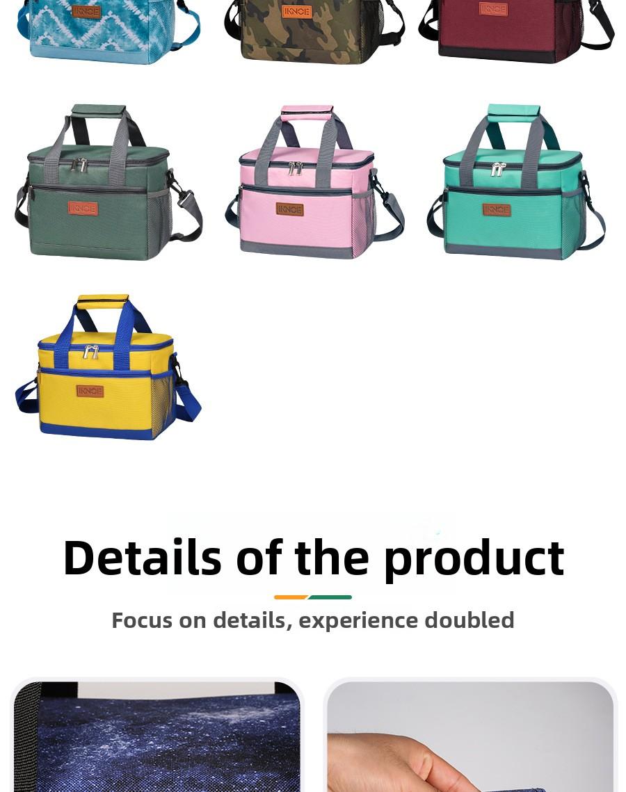 Insulated lunch bag, portable outdoor breast milk lunch bag, Oxford cloth lunch bag for bringing food to work