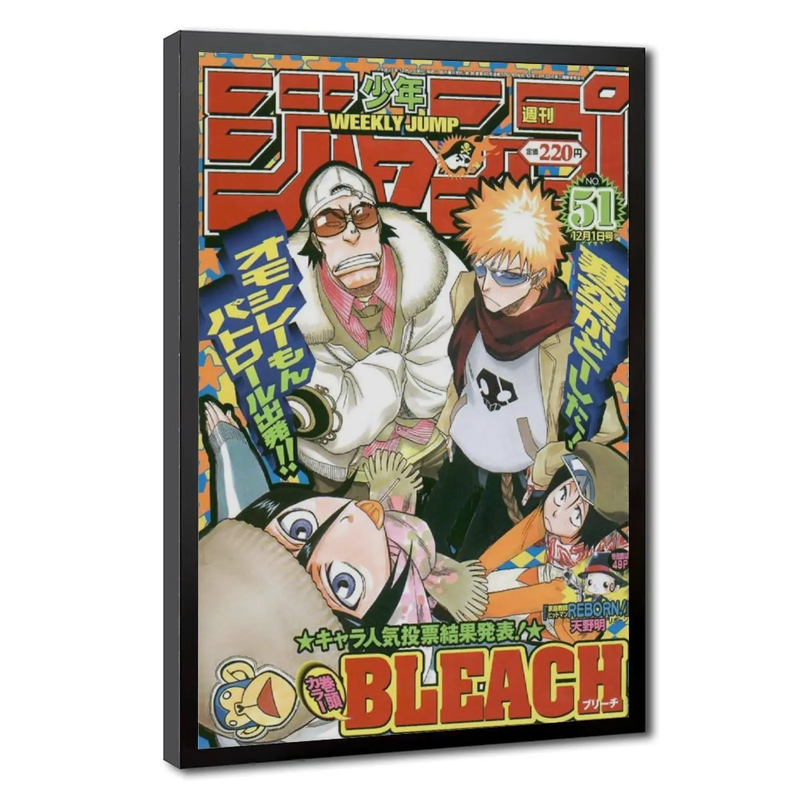 Bleach Weekly Shonen Jump Vintage Magazine Cover Canvas Wall Art Poster for Living Room Gaming Room Decor