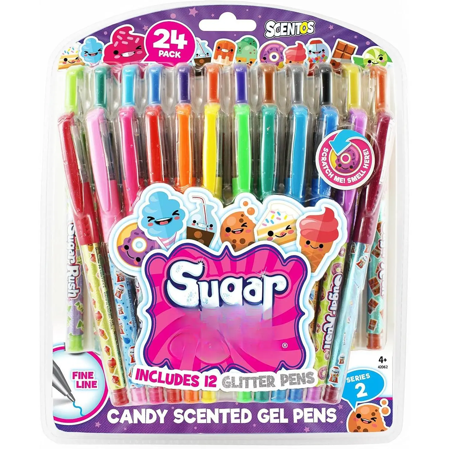 Scentos Scented Gel Pens - 24-Count -  Color Pens for  or Adults in  Candy Scents - Cool Writing & Journaling  Idea