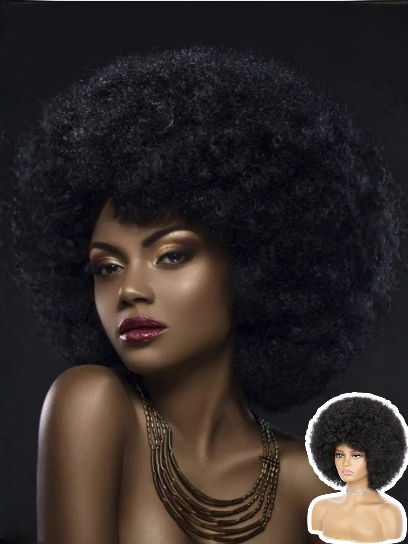 70s Retro Soft Afro Wigs For Women, Fluffy Kinky Curly Afro Wig With Bangs, Lightweight Synthetic Costume Wig For Daily Party Carnival Cosplay Holiday, Synthetic Fiber Wigs