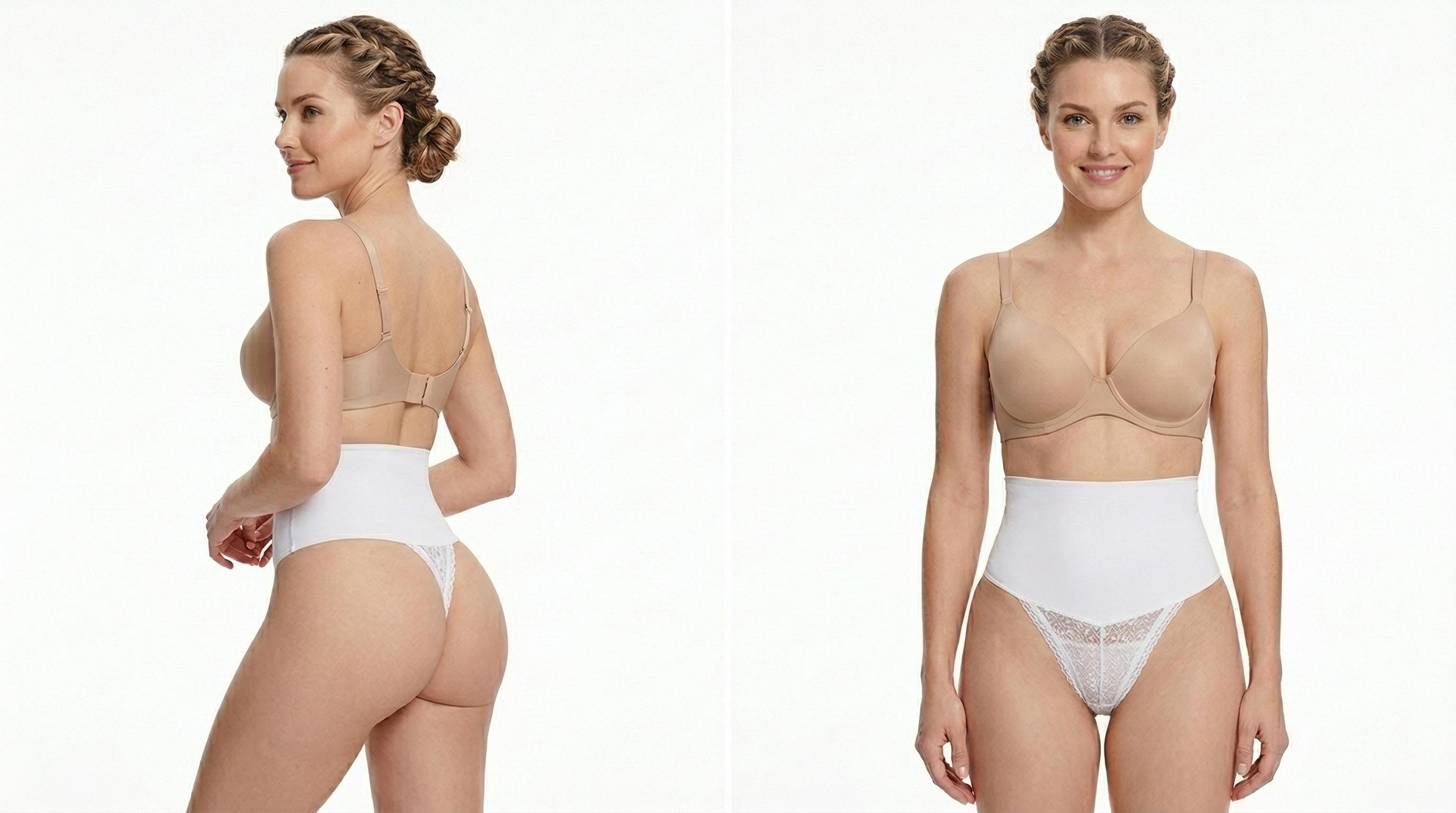 Tummy Control Thong Shapewear for Women High Waist Shaping Underwear Seamless Body Shaper Panties Girdle Womens Thong Shapewear Mid to High Waisted Shaper Thong WN00 High Waist Shaping Pants Plus Size Lace Seamless Waist Shaper