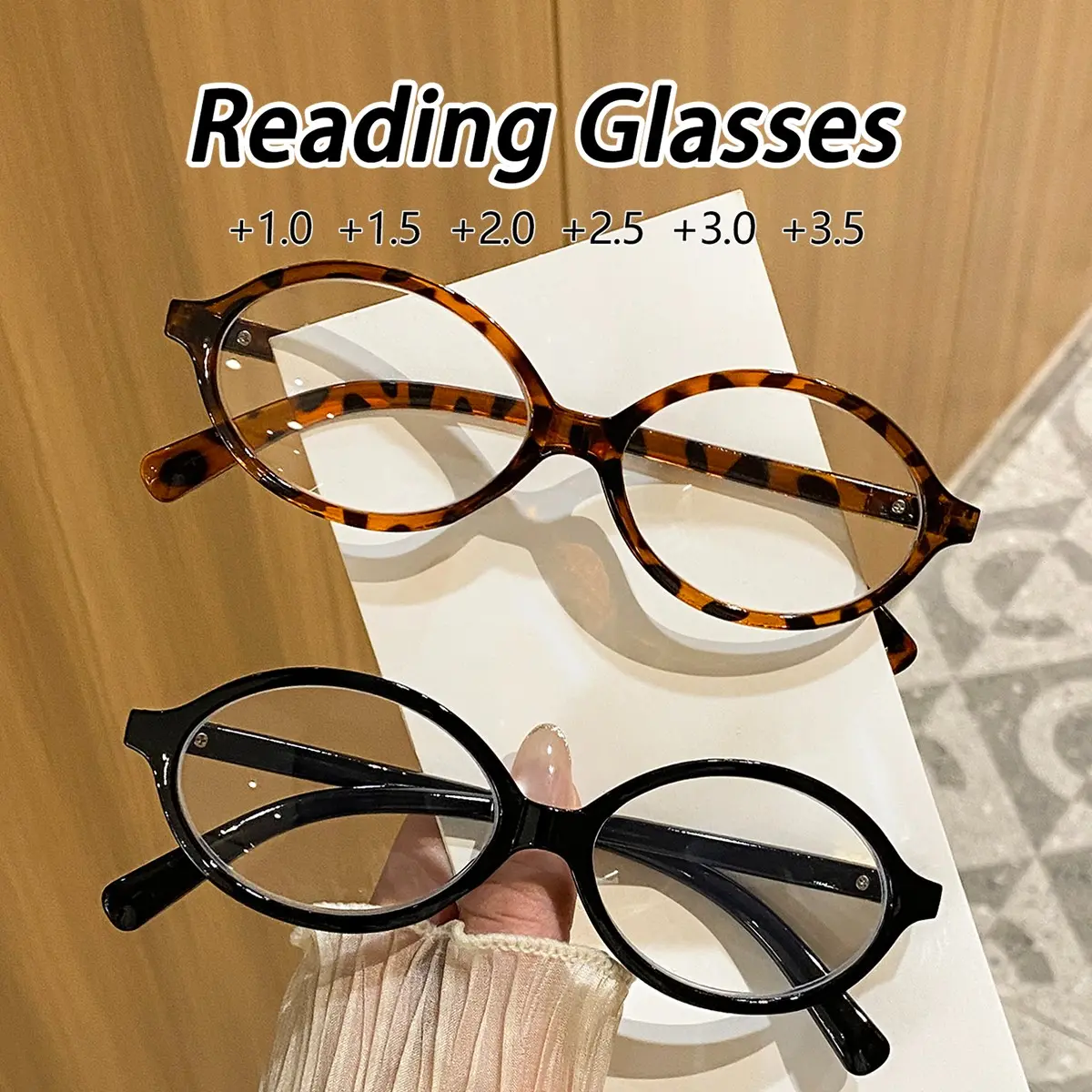 2 Pairs Women's Oval Reading Glasses, Compact and Stylish, Elegant Classical Design, Fashionable Vintage Look, Perfect for Daily Use, Reading Eyewear, Reading Eyeglasses