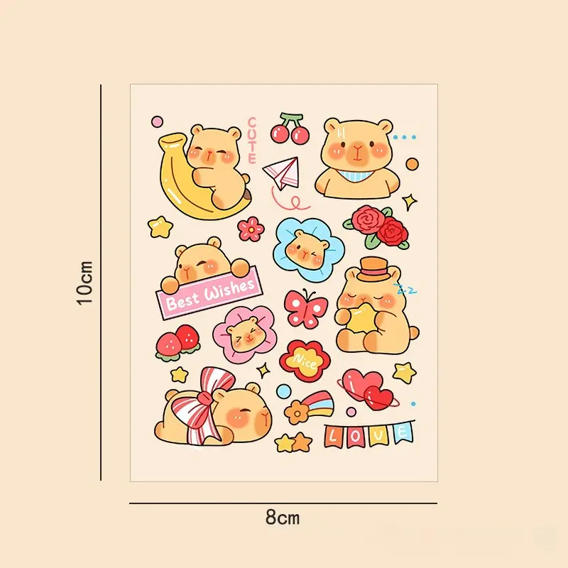 Cute Cartoon Sticker Set - Limited Edition Kids' Journal Pvc Stickers - Creative Student Girl's Heart Goo Card Stickers