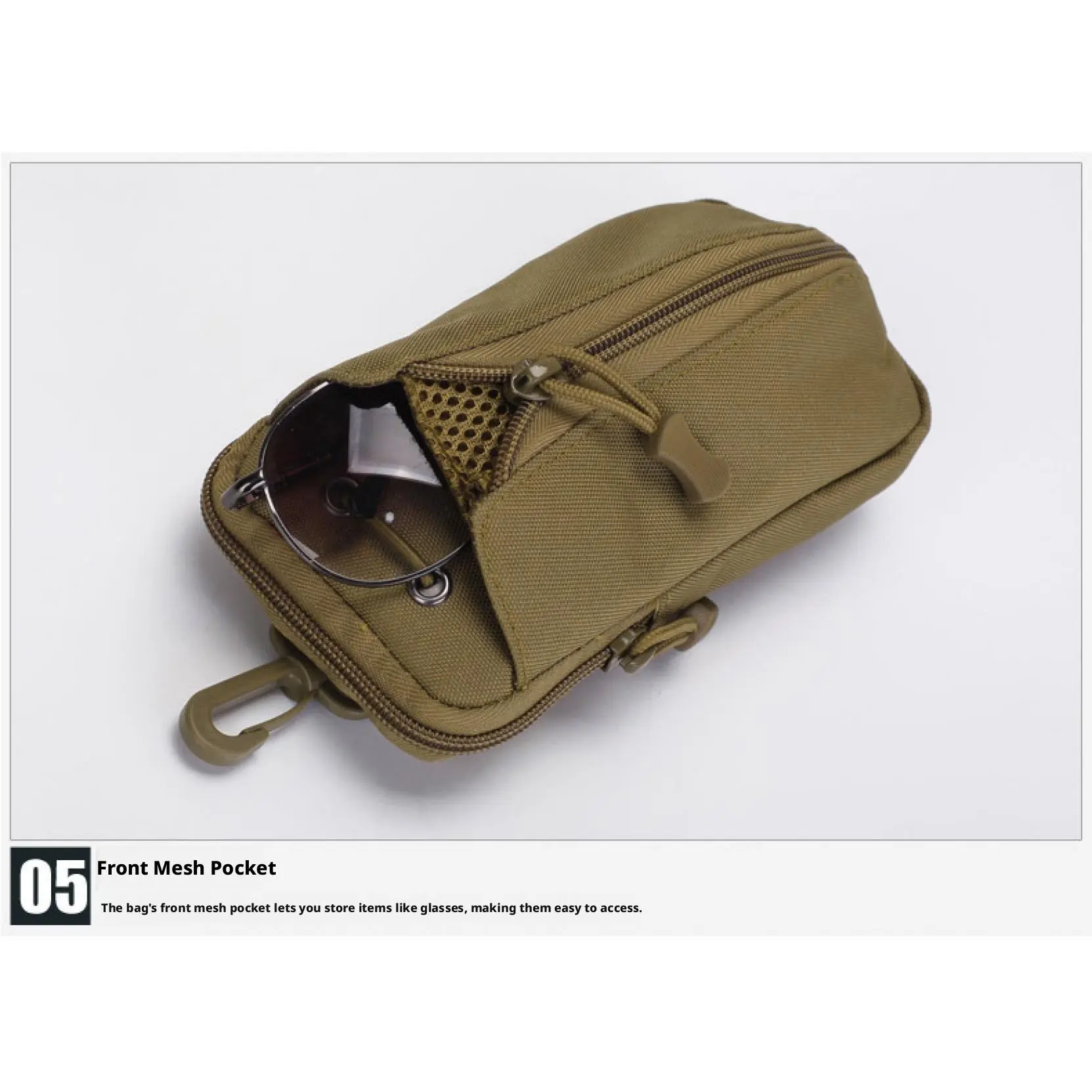 Tactical Water Bottle Pouch with Phone Pocket - Waterproof Camo Oxford Cloth EDC Molle Tactical Accessories, Waist Fit Bag for Outdoor Hiking, Camping