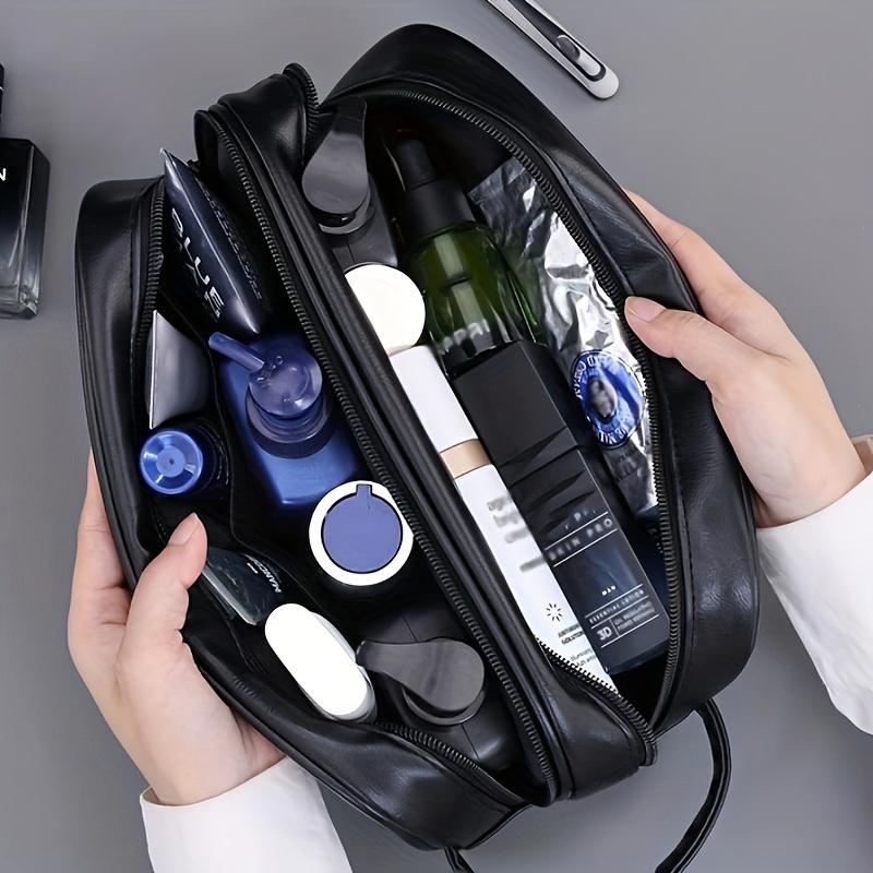 Men's toiletry bag, sports business travel PU leather toiletry bag, casual men's handbag