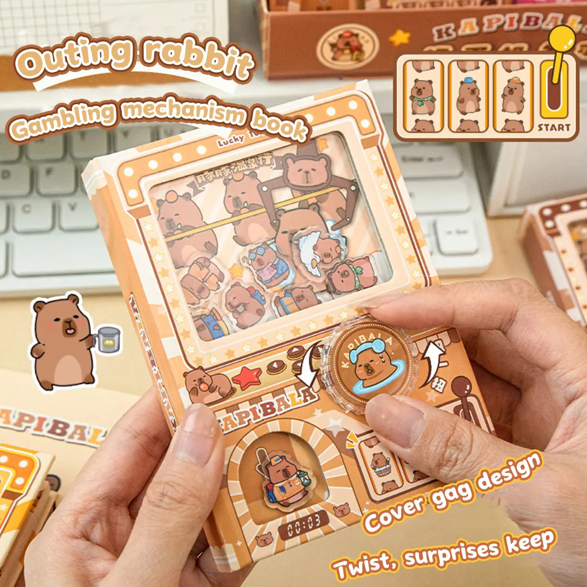 Kawaii Capybara Animal Busy Notebooks, Reusable Stress Relief Sensory Toys, Cute School Supplies for Kids Back to School Stationery Gifts Organizer