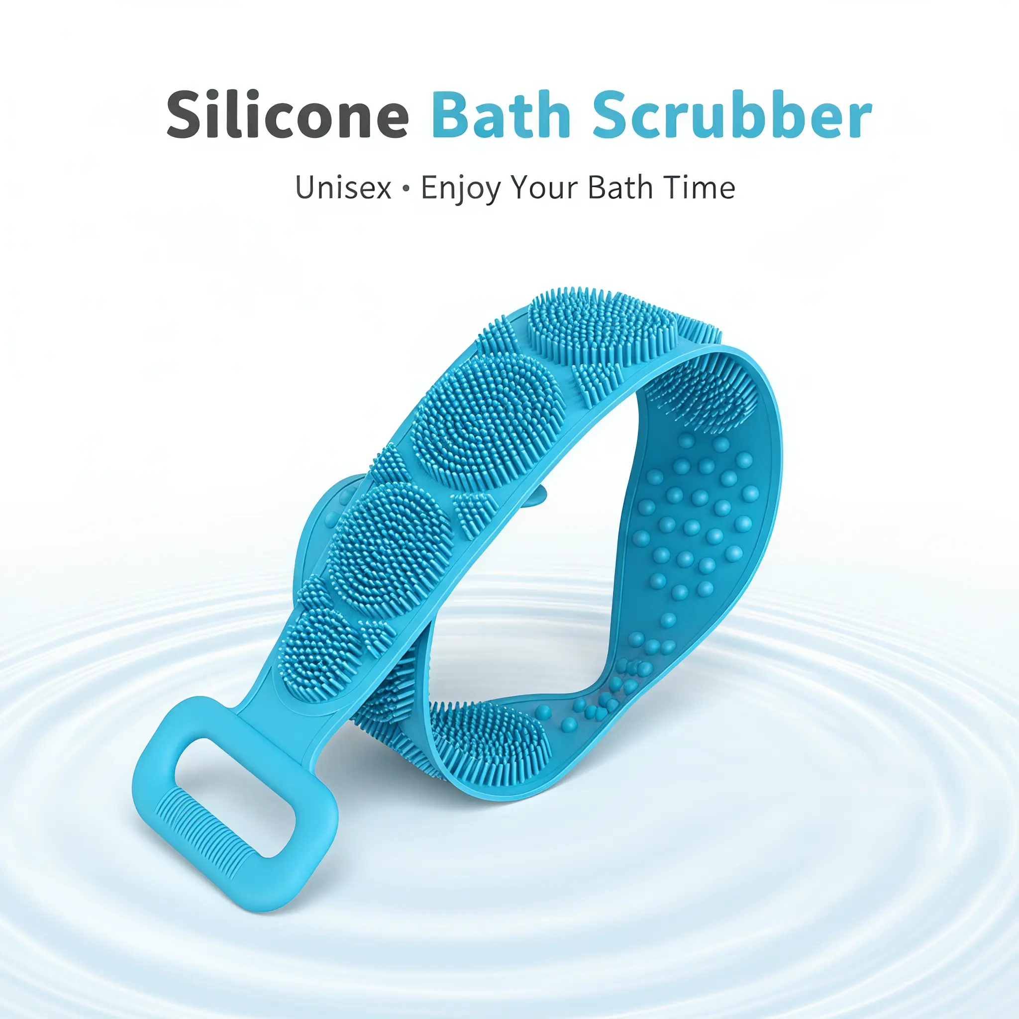 Unisex Silicone Bath Towel - Long-Strip Strong Rubbing Back Massage Mud Rubbing Tool, Unisex Safe Indoor Recreation Accessory