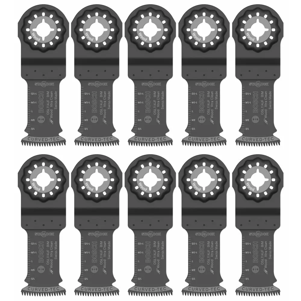 Oscillating Tool Blades,1-1/4in.OSL114JF-10 Starlock Blade 10Pack-SwissMade,3D Interface,Tool Compatibility for Cuts in Hard Wood