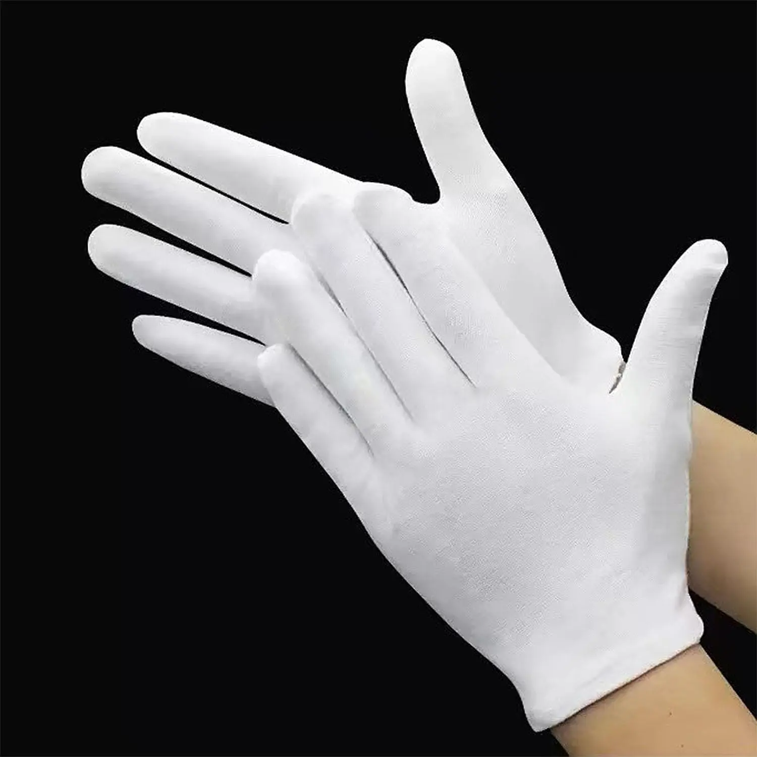 12 Pairs White  Gloves for  Dry Hands Breathable Work Glove Liners Moisturizing   Inspection Etiquette Gloves Stretchy Fit for Men Women 24 count Archival Photo Gloves (Medium)