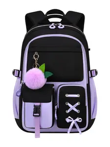 Large Capacity Student Backpack, School Backpacks, Solid Color Casual Multi-Compartment Travel Bag, Versatile Commuting Backpack for School Use