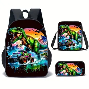 [Luggage Organizer Set] 3pcs Backpack, Crossbody Bag, Pencil Case, Large Capacity Compartment Backpack, Back-To-School Season Storage for Study Supplies, Back-To-School Bag, Travel Organizer, for Back-To-School, Class, Outdoor Activities