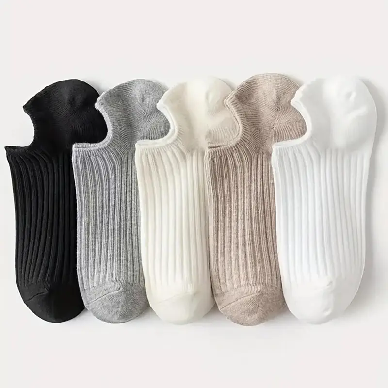 Women's Plain Non-slip Ankle Socks, Casual Moisture Wicking Socks, Soft Comfy for All Seasons Daily Wear, Black Option, Socks Pairs