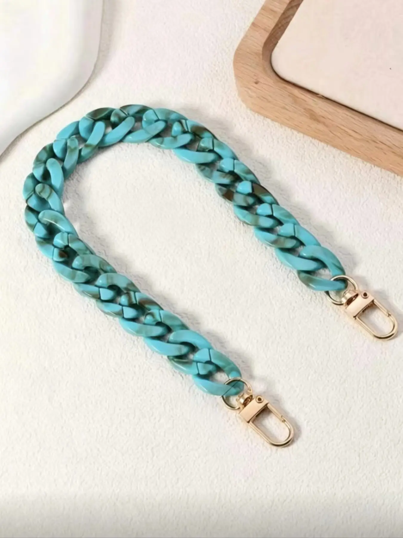 Turquoise Color Chain Accessories, Women's Bag Shoulder Strap, Decorative Necklace, Waist Belt, Boho Style Phone Chain, Cell Phone Strap, Cell Phone Charm