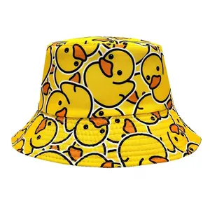 Reversible Duck Bucket Hat, Casual Hat, Sun Protection, Lightweight, Perfect for Travel New Year Adventure, Stylish and Comfortable