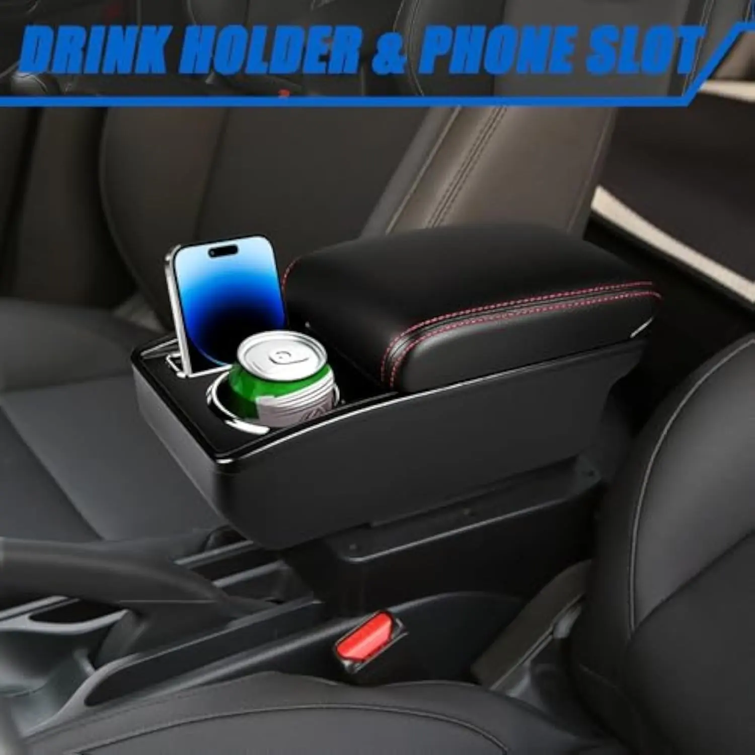 Car Armrest Box, Car Armrest Storage Box, Dedicated Storage Box , Car armrest cover for Seat Ibiza 6j Ibiza 4 IV 2008-2016,Car Armrest Box for Ford Fiesta 3 2011-2019, for Toyota Yaris Cross Yaris SUV，for Ford Focus 3 mk3 2012-2019, Car Interior Storage