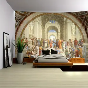 Renaissance Art Mural Backdrop Party Backdrop Birthday Decoration Photo Background Wall Decor Event Decoration Photography Background Living Room Festival Holiday Indoor Outdoor Premium Polyester Fabric