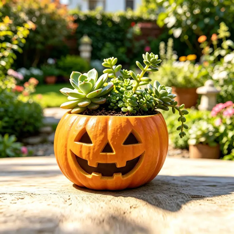 Outdoor decorative resin pumpkin flower pot sculpture for courtyard and balcony Halloween decoration