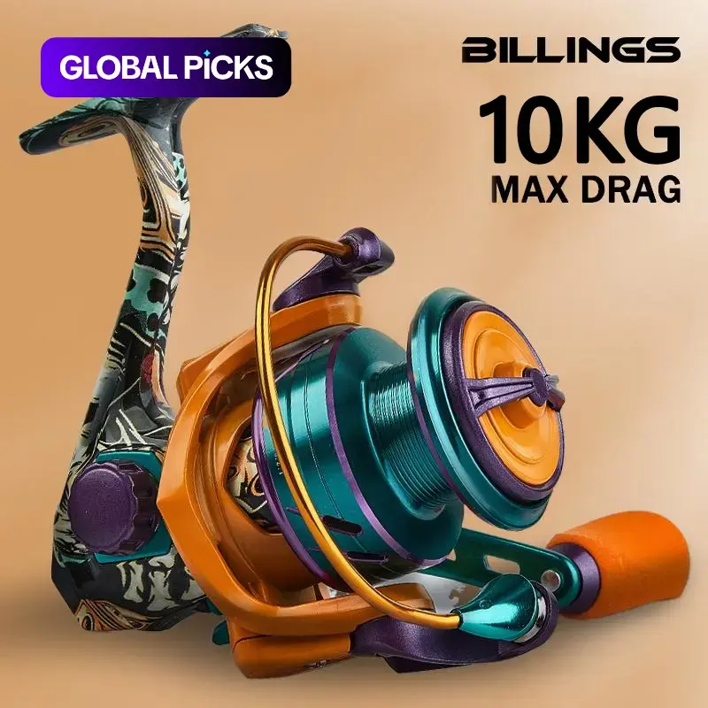 Billings Ha 1000-6000 Series Spinning Rod Reel5.2:1 Gear Ratio, 10kg/22lb Max Drag, Durablemetal Fishing Reel for Freshwater and Saltwaterfishing, Fishing Accessories, Fishing Tackle, Fishing Equipment #GLOBAL PICKS