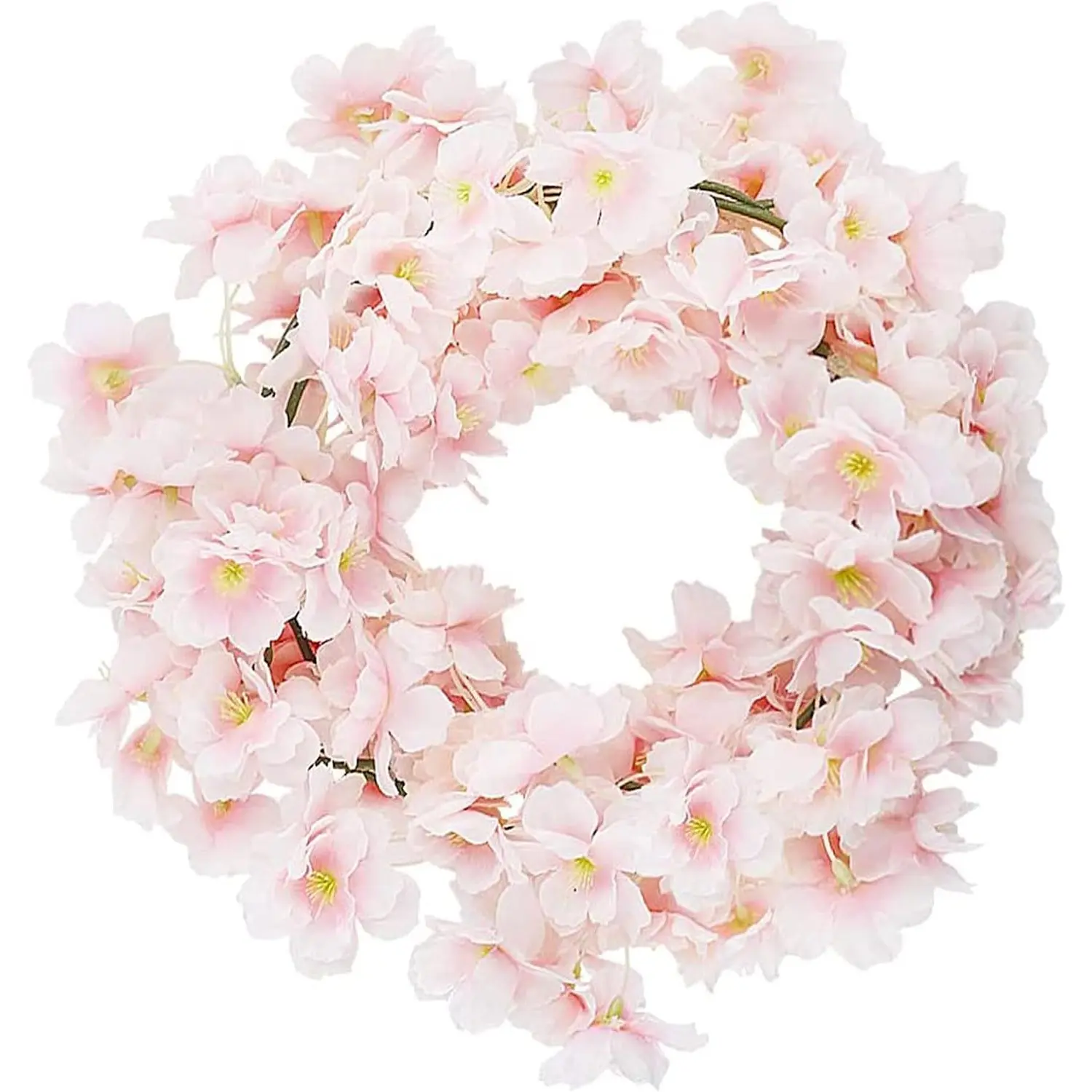 1.8m Artificial Cherry Blossom Wreath, Flexible Hanging Vine for Wedding Arch Decor, Pipe Covering, Store Display, Spring Party Home Floral Decoration, Artificial Flower Decoration