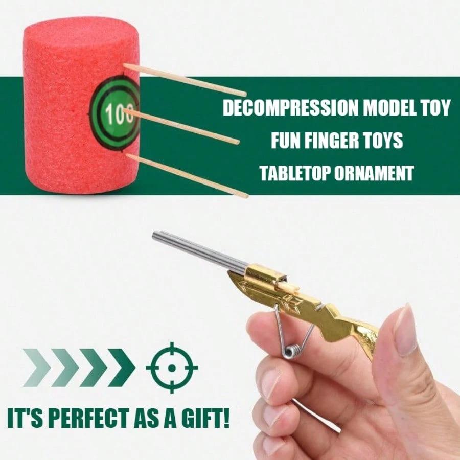 Mini Steel Toothpick Crossbow with Foam Target – Safe Shooting Game for Kids & Adults, Fun Desk Toy for Holiday Parties, Fall Festivals & Birthday Gifts