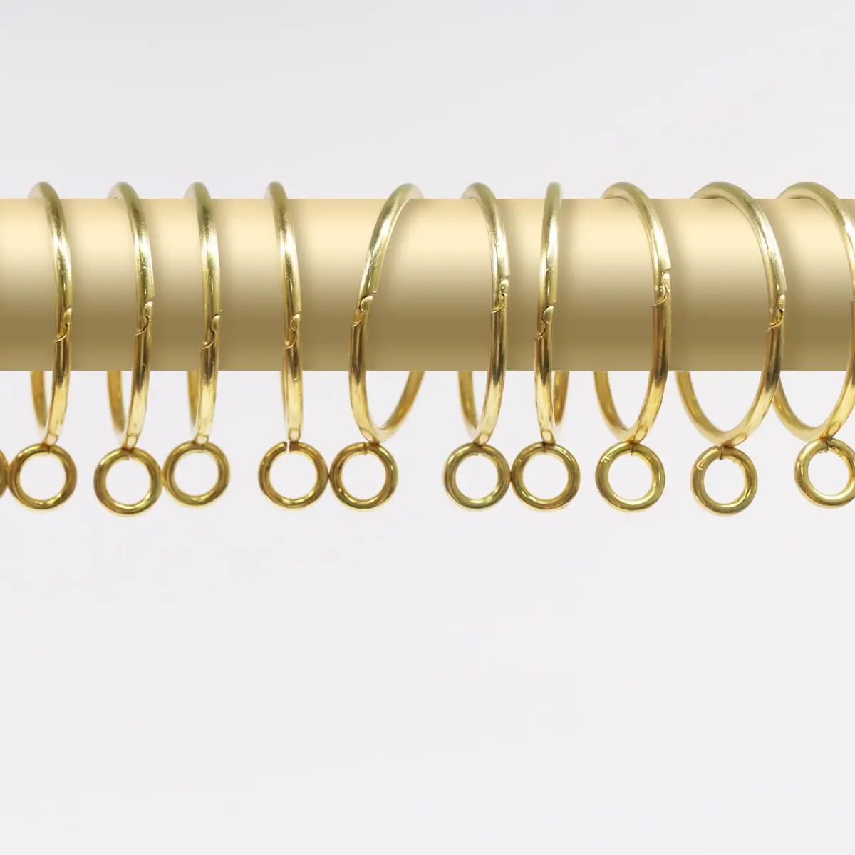Open Curtain Rings with Eyelet - 20 Pack 1.5 Inch Openable Metal Drapery Ring Loops, Fits Up to 1 1/4 in Rod ()