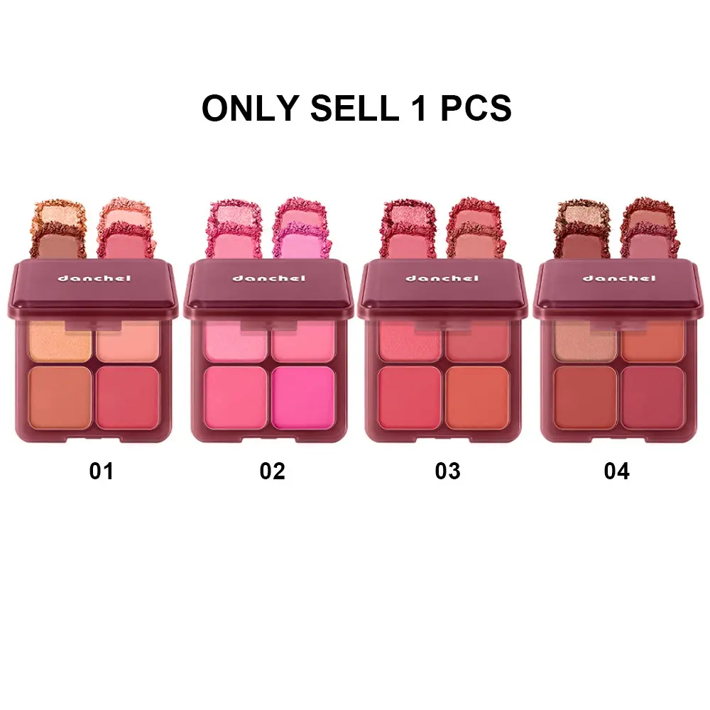 Four-Color Blush Palette, Nude Makeup Low Saturation, Contouring Blush Eyeshadow, Multi-Use Beauty Kit, Perfect for Everyday Use