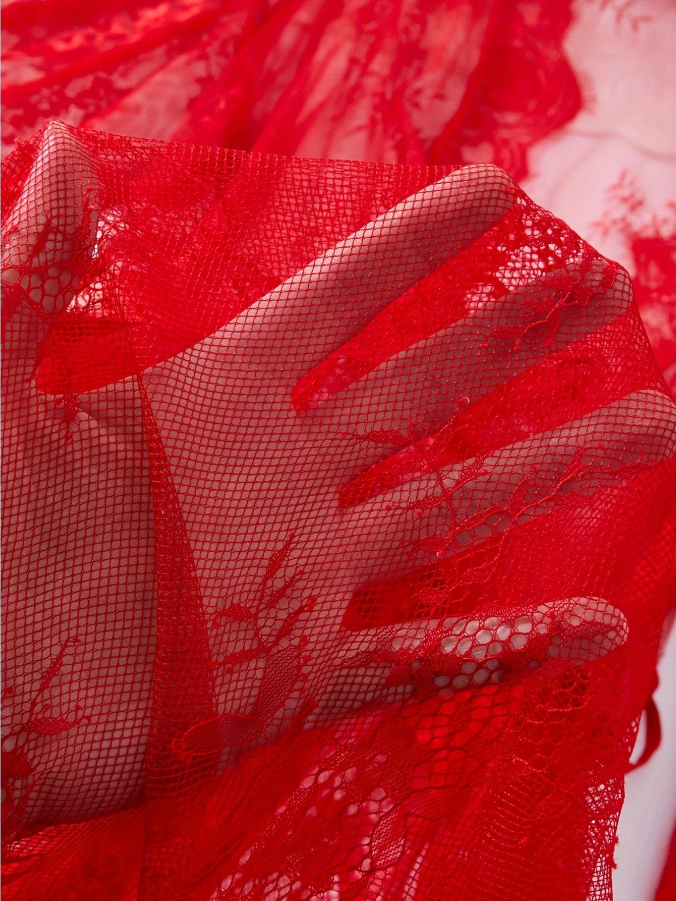 Elegant Japanese Style Bathrobe and Robe Set Semi Sheer Lace Wavy Two Piece with Matching Underwear for Spa Wedding Special Occasions