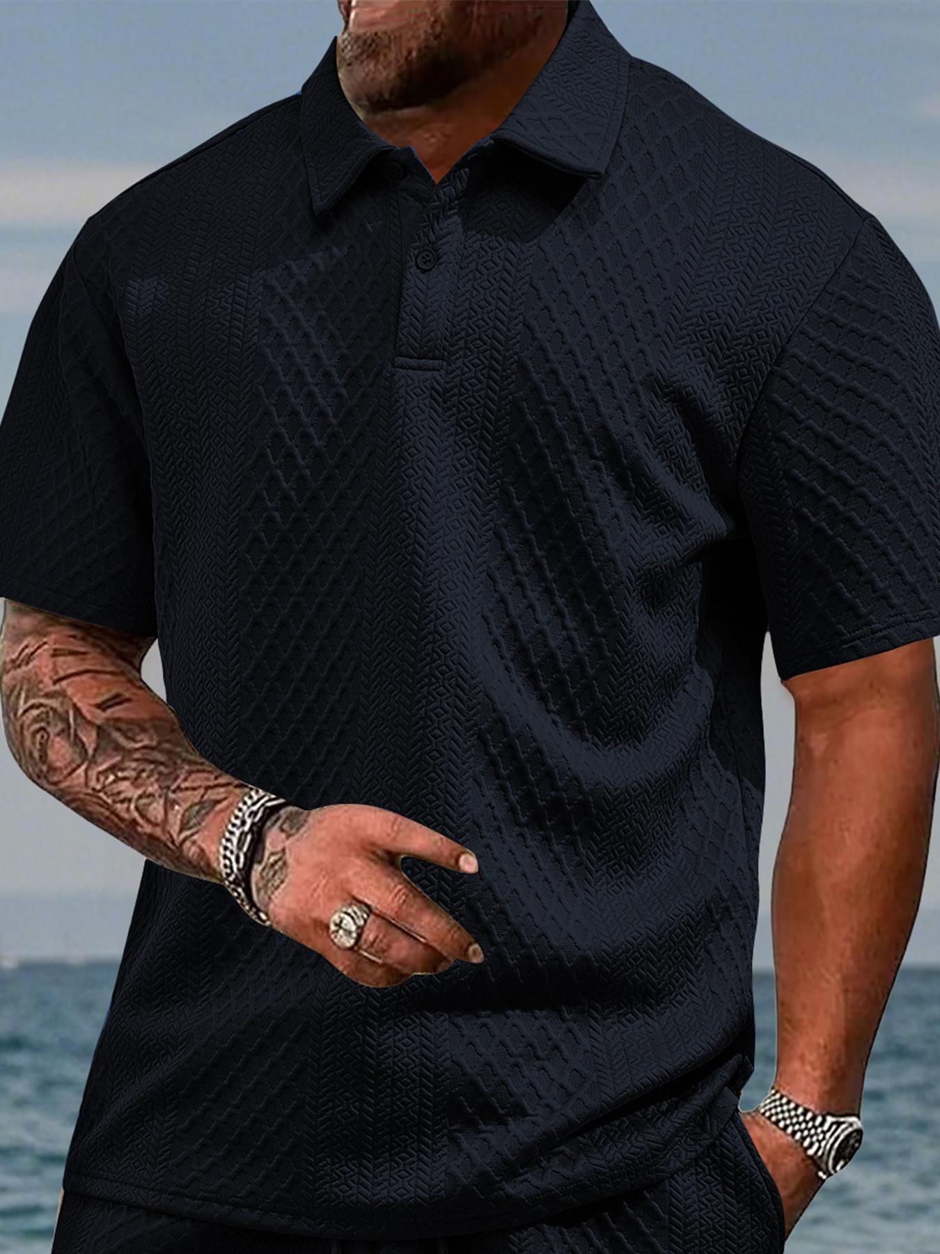 Men's Regular Fit Solid Color Polo Shirt, Casual Short Sleeve Collared Top for Summer, Fashion Men's Clothes for Daily Wear
