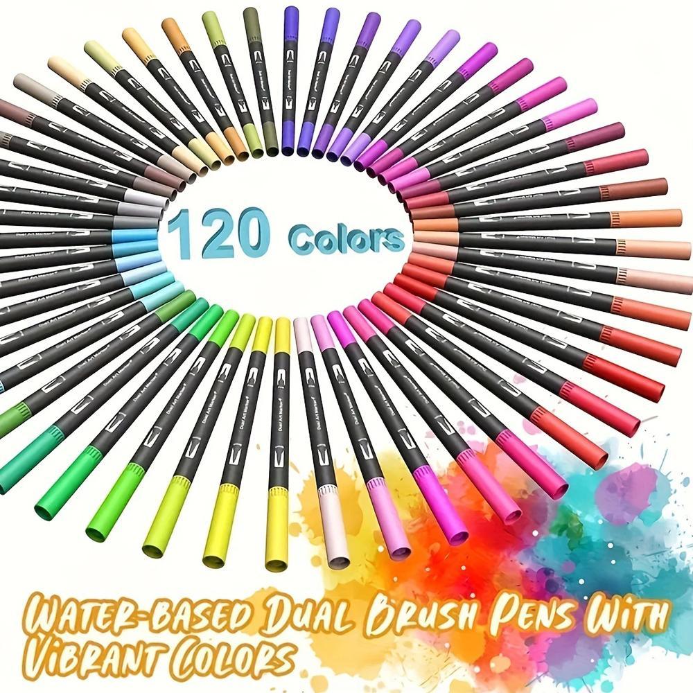 72/100/120/168 Color Dual-Ended Markers Art Brush Set Art Materials for Children, Professional Drawing and Doodling Supplies for School and Home