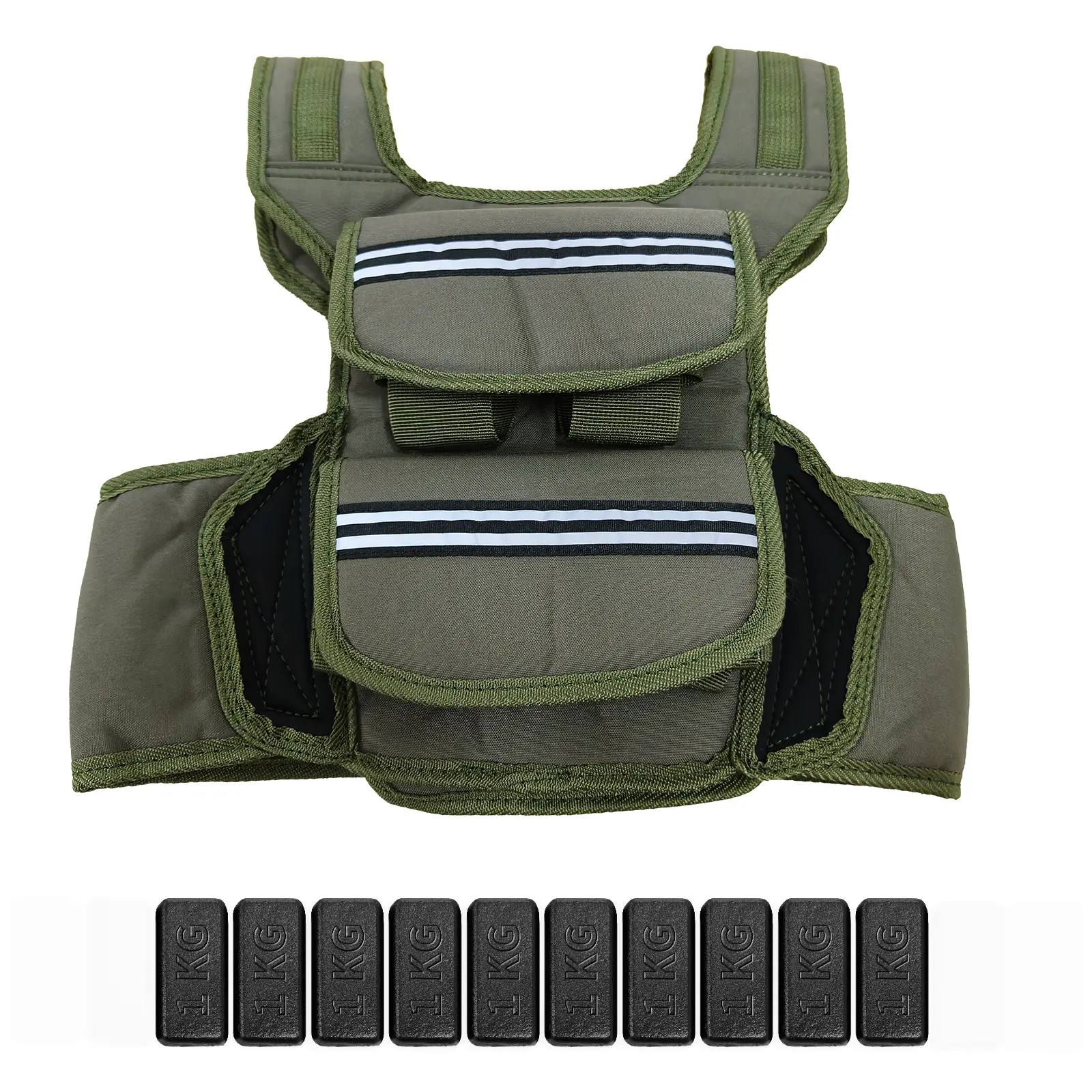 Adjustable Weighted Vest, 25/35 Lbs Weight Vest, Weighted Vest with Pocket/Reflective Strips/Solid Iron Weights for Men and Women