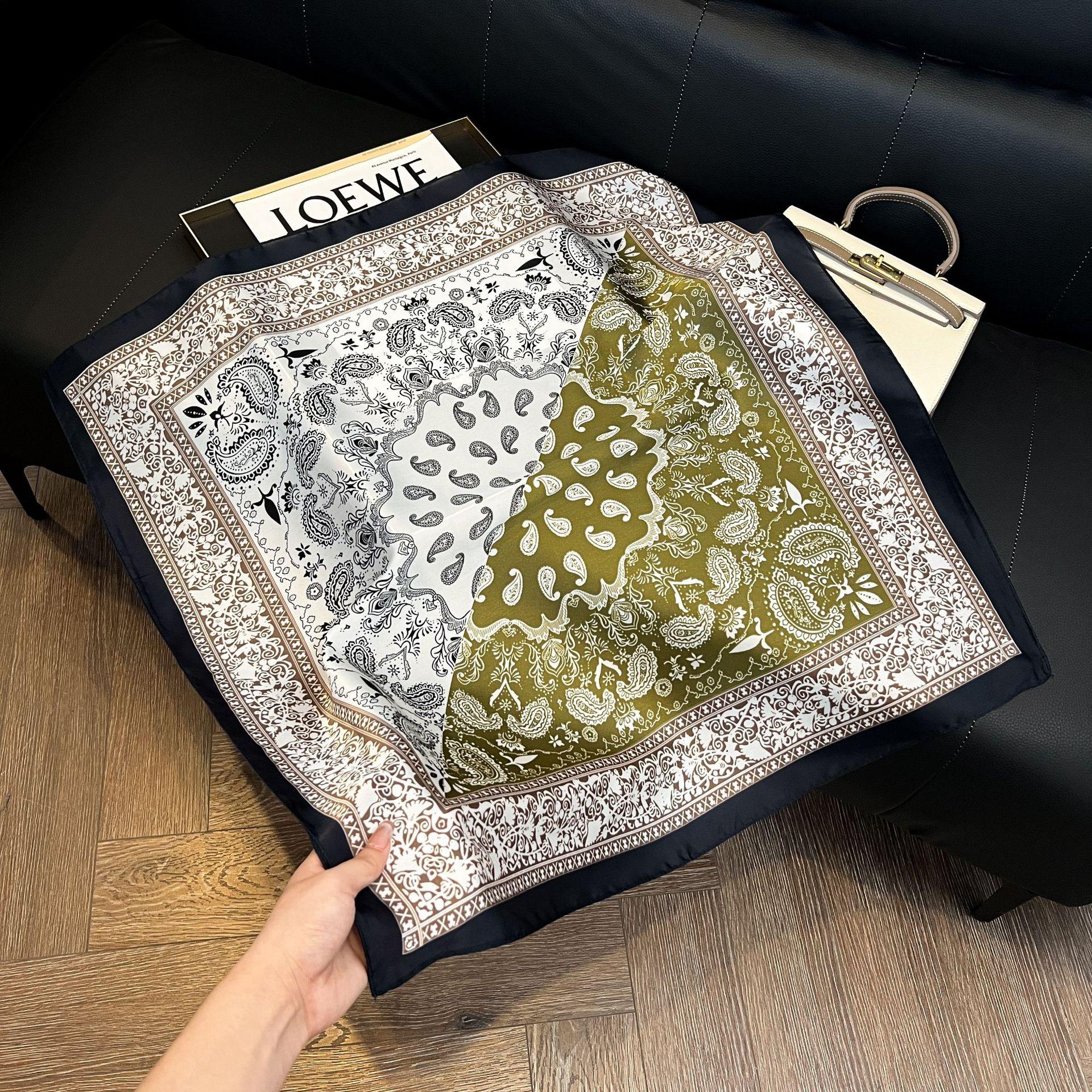 Summer Headscarf 70x70 Scarf Hairband Bowknot Autumn Fashion Winter Versatile Square Towel Printed Ultra-Thin Breathable Sun Protection Summer Headscarf 70x70 Scarf Hairband Bowknot Autumn Fashion Winter Versatile Square Towel Printed Ultra-Thin Breathable Sun Protection