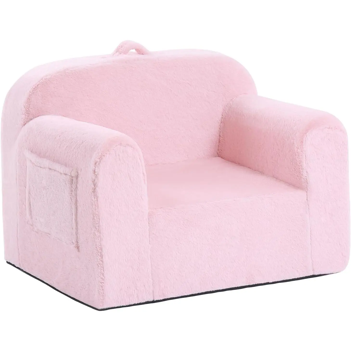 Toddler Chair Plush Kids Couch, Comfy Kid Sofa Toddler Lounger Chair for Bedroom, Convertible Toddlers Couch for Playroom, Girls and Boys, Reading Chair for Kids Pink