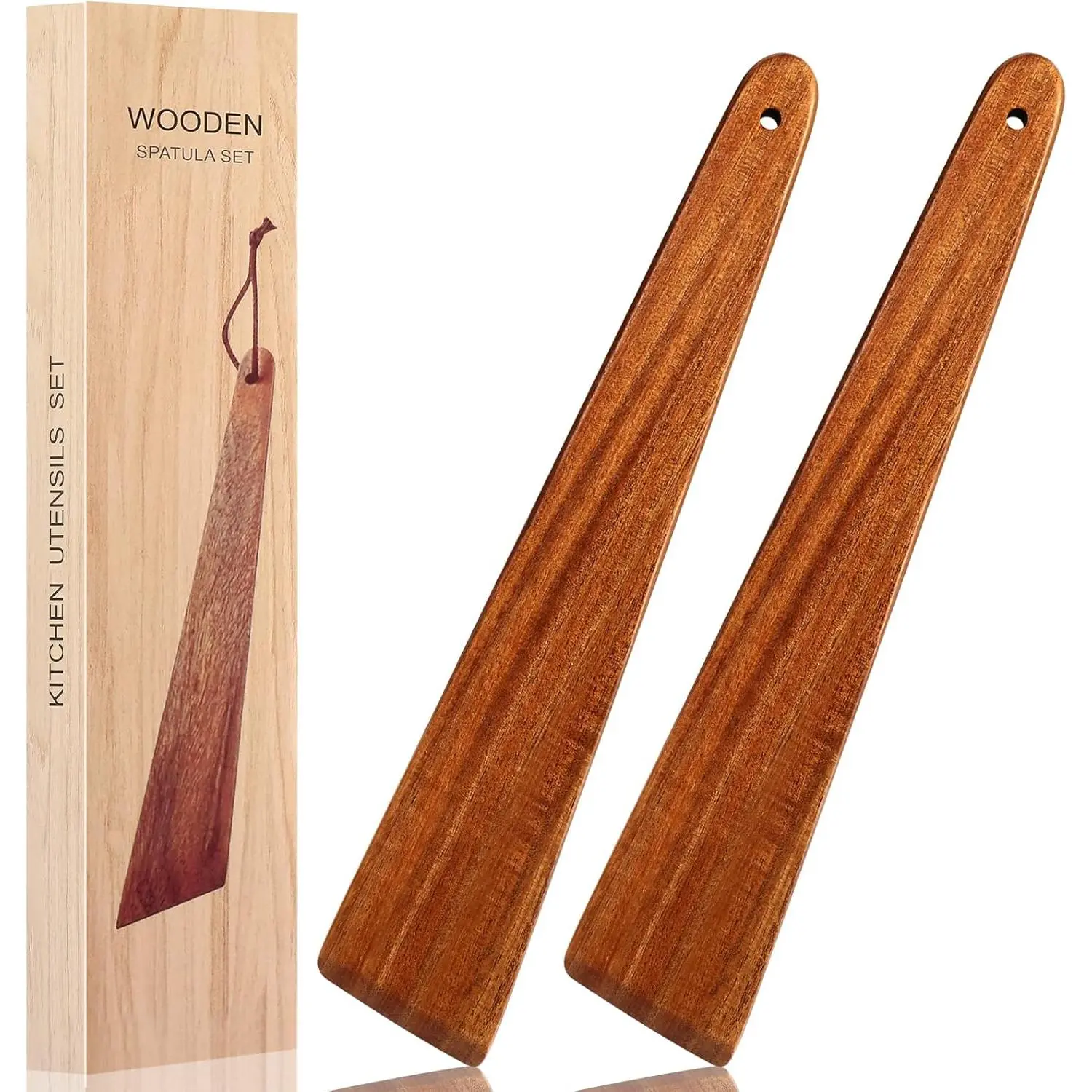 12″ Teak Wooden Spatula, Kitchen Spatula Turner, Egg Scraper, Flat Wooden Turner,  Cooking Utensil, Small  Flipper, Kitchen Spatulas for Flipping, Serving, Scraping & Turning.