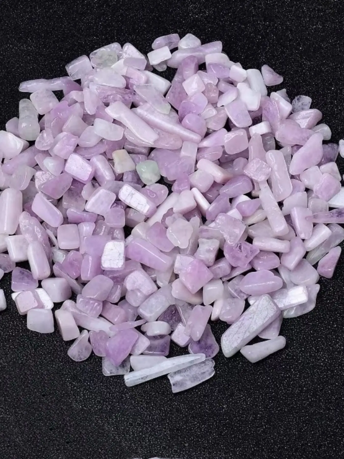 3-12mm Spiritual Petrified Polished Kunzite, -Toned Natural Indoor Decorative Stone, Kunzite Polished Chips for Home Decoration