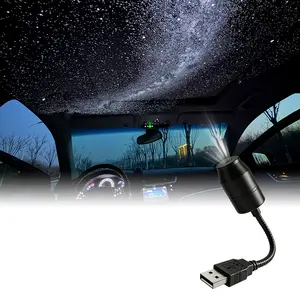 Starry Sky Projector Lamp, Galaxy Moon Night Light, Ambient Starlight Lamp, Car Interior Light, USB Plug & Play, 360° HD Surround, Home Ceiling Light