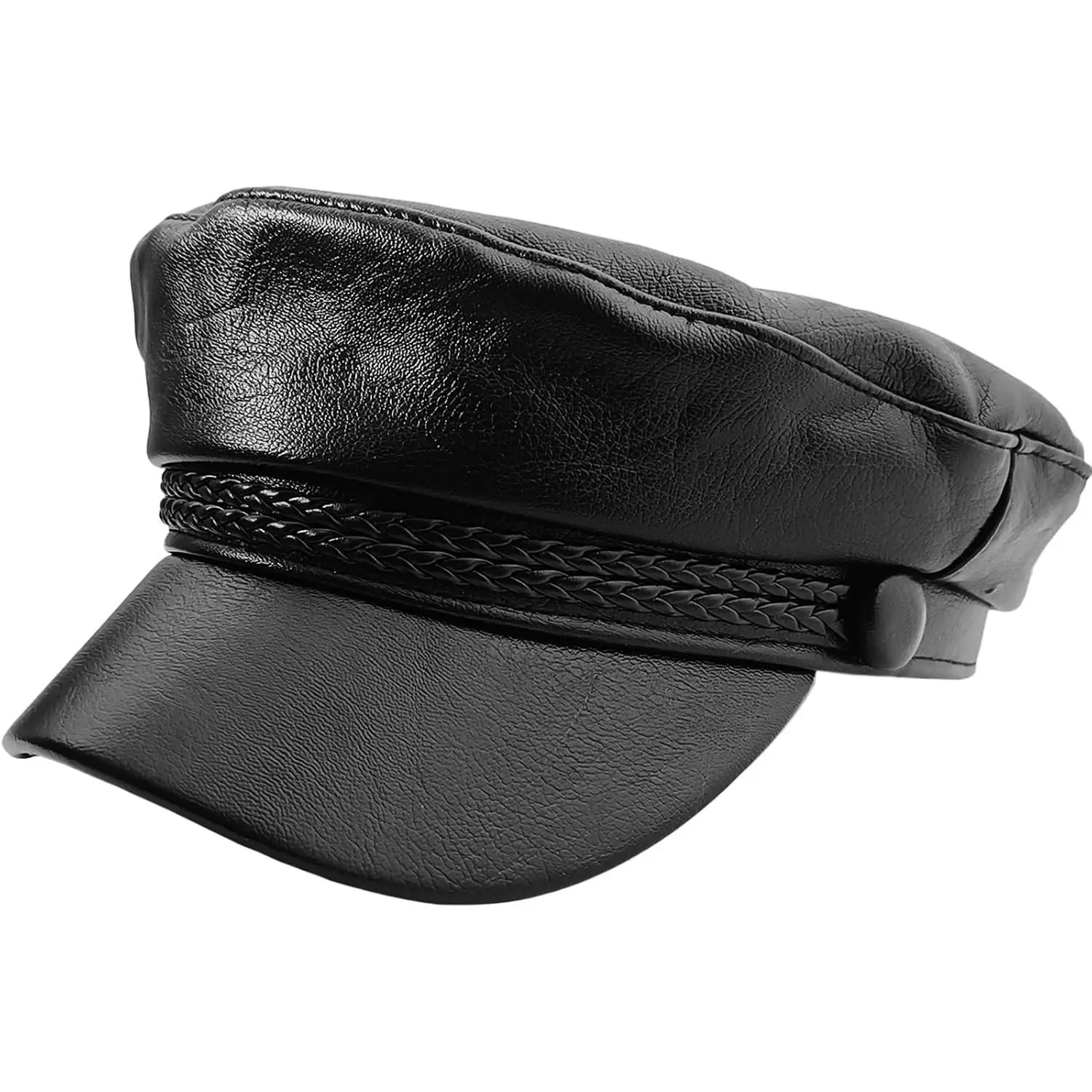 PU Leather Hat Leather Beret Baker Boy Hat Chauffeur Hats for Men and Women Black Beret HatsGift.