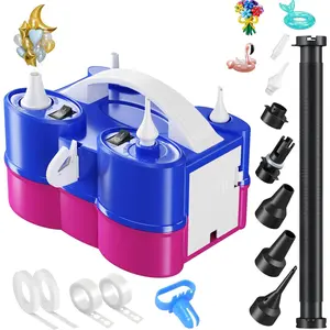 3-in-1 Electric Balloon Pump, Portable Air Pump for Latex 260q Foil Balloons, Dual Nozzle Balloon Blower Machine for Party Decoration, 110V AC Inflator Deflator for Inflatables Pool Floats Mattress