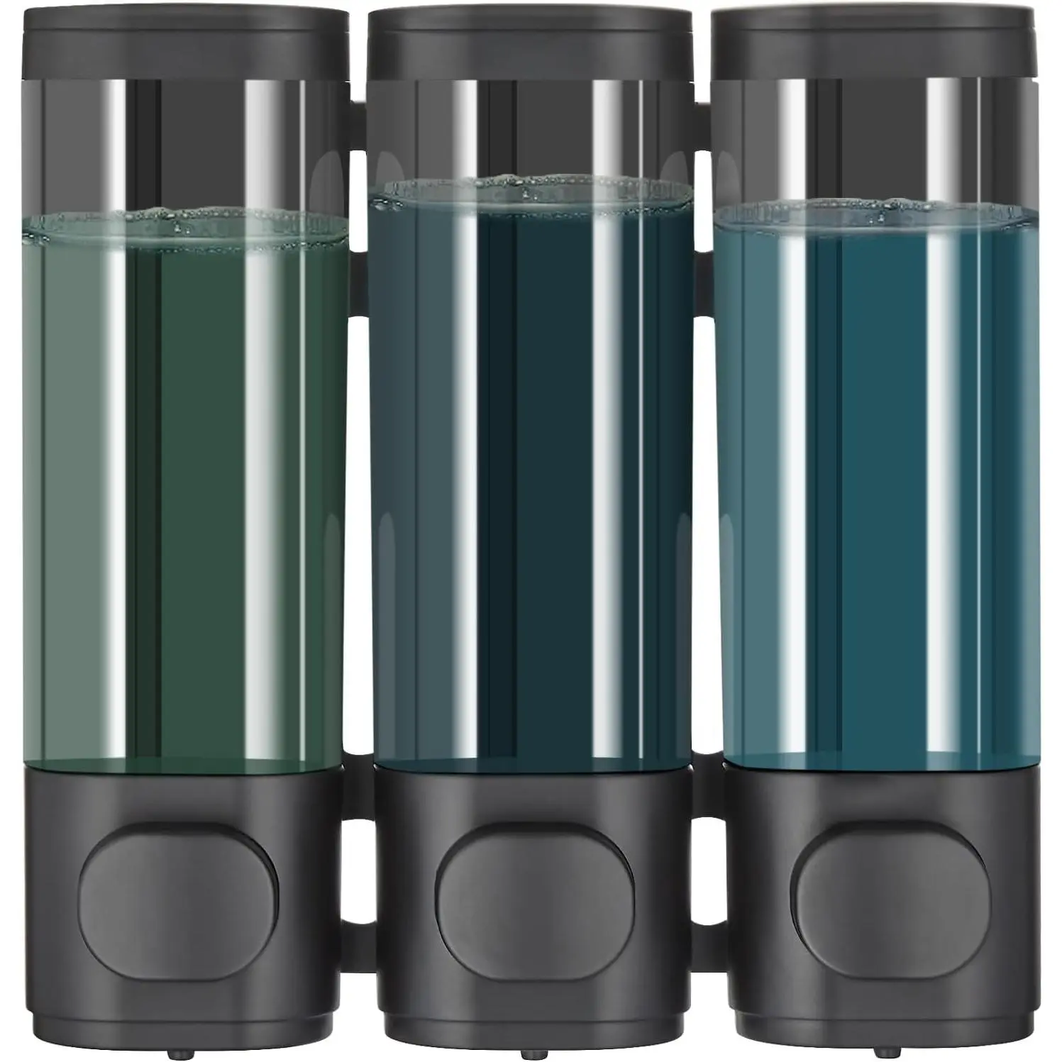 Shampoo and Conditioner Dispenser Wall Mounted | Shower Soap Dispenser 3 Chamber No Drill, Shampoo Dispenser for Shower, Body Wash Dispenser for Bathroom, Large Capacity