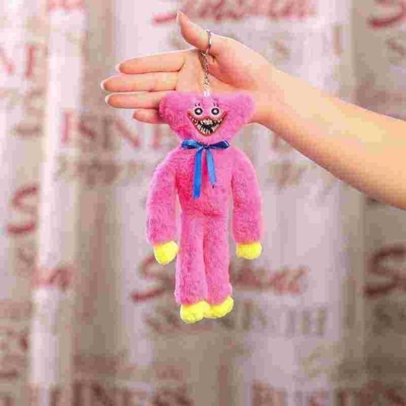 Cute 20cm Rainbow Huggy Wuggy Plush Keychain Soft Stuffed Monster Doll Creative Key Ring For Kids Party Favor & Gift