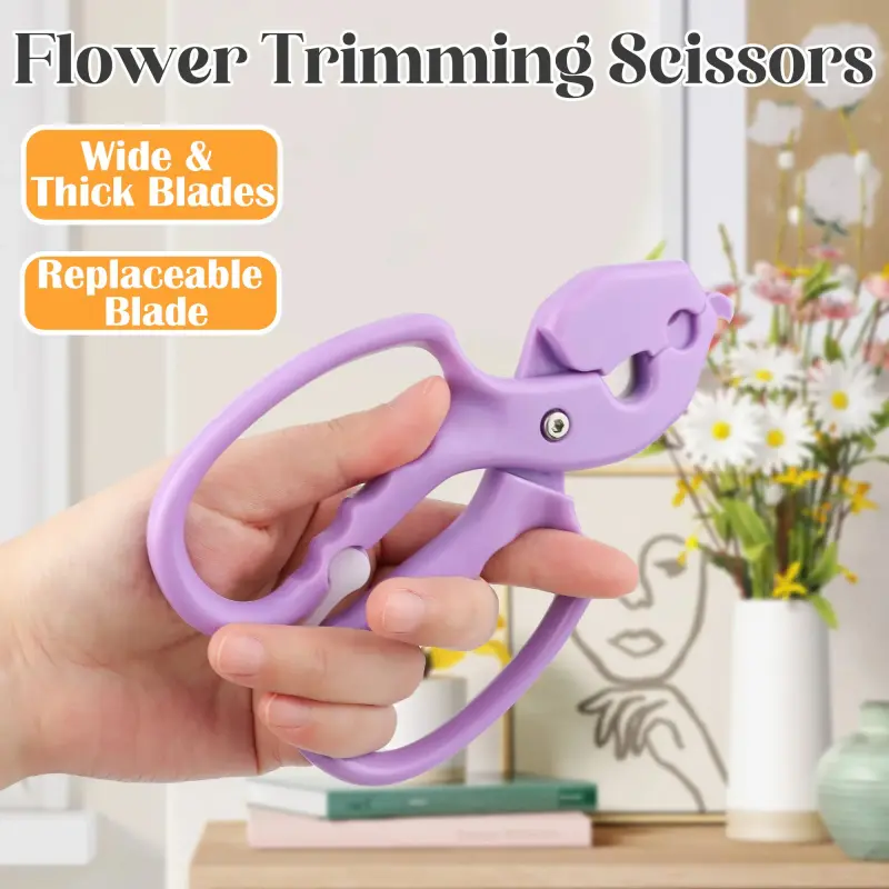 1-Count Stainless Steel Floral Garden Shears for Florists - Labor-Saving Round Handle, Sharp Blade for Fresh Flowers/Stems, Thorn Removal Design That Does Not Hurt Twigs, Ideal for Home Flower Arrangers