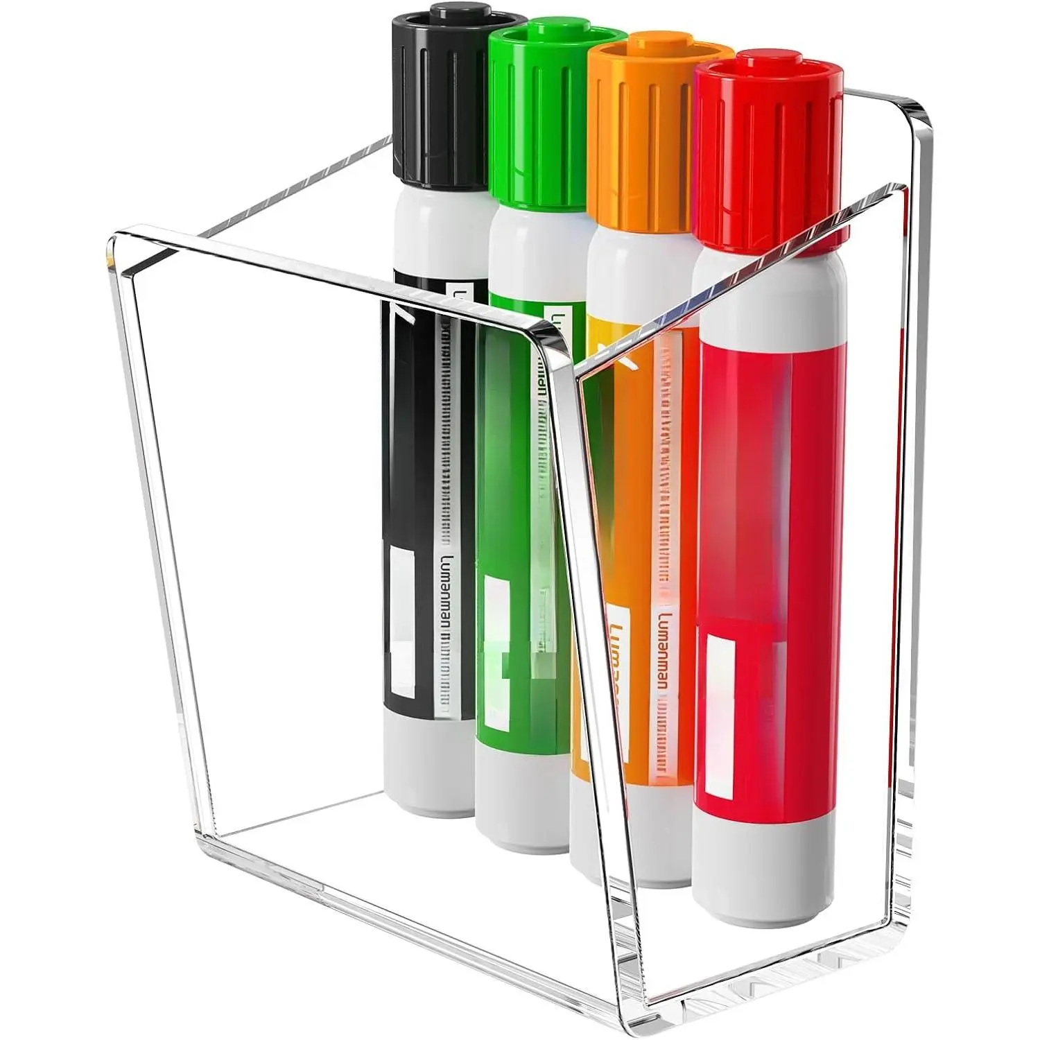 Whiteboard Marker Holder,  or Adhesive Mount Marker Organizer for Fridge, Classroom and Office, Clear Dry Erase Marker Storage, Holds 8+ Markers
