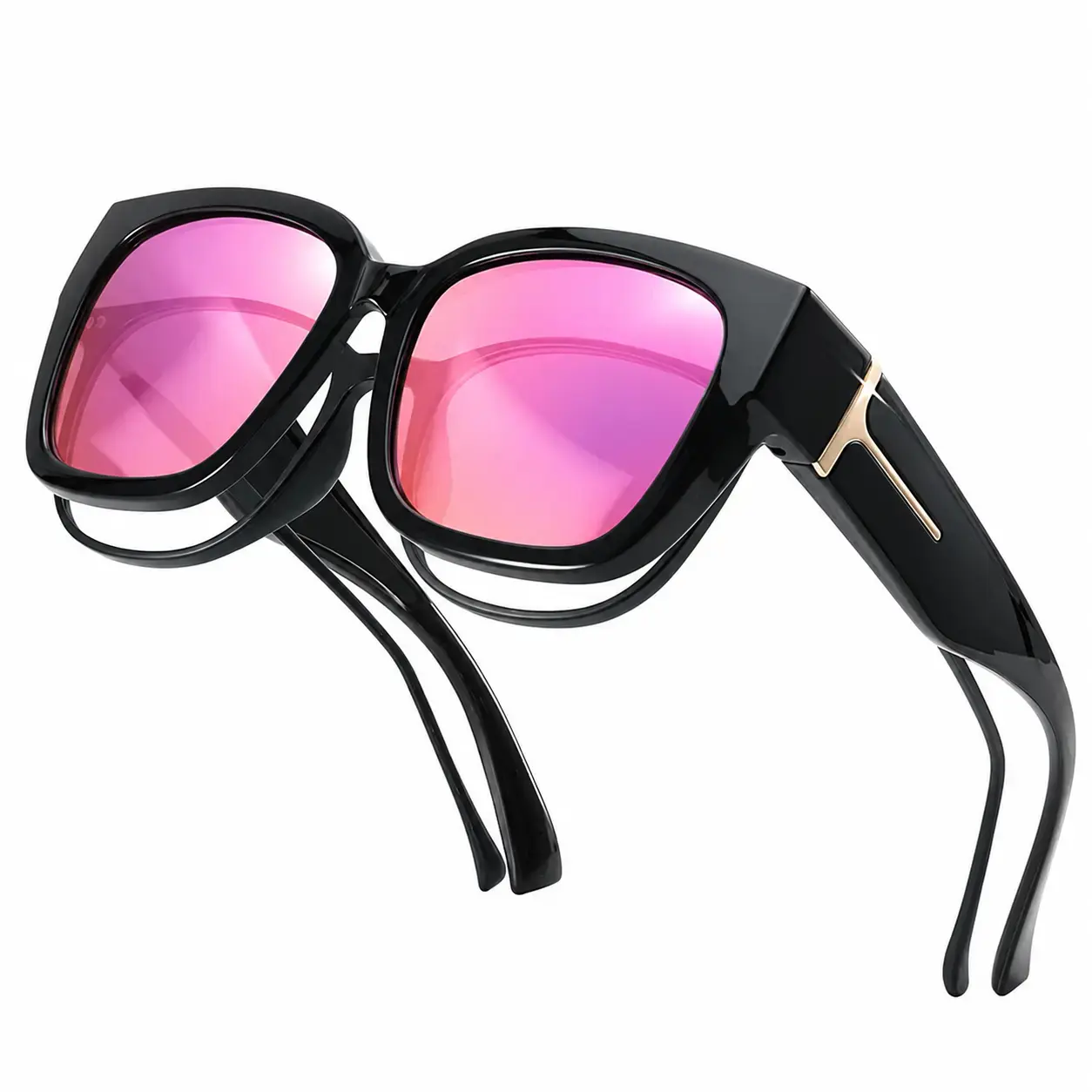 Oversized Square Sunglasses for Women, Bold Fit-Over Style with Polarised Mirrored Lenses, UV400 Protection for Driving & Outdoors, Enhances Vision, Womens Sunglasses