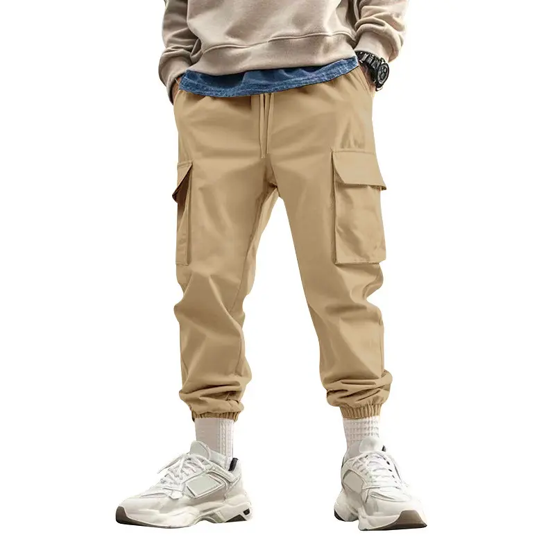 Men'S Loose Trendy Outdoor Cargo Jogger Pants, Casual Sports Cuffed Long Trousers